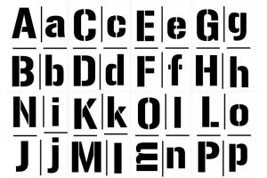 stencil Schablone Set 5 Buchstaben -Zahlen - Zeichen